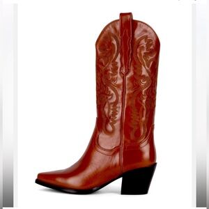 Jeffrey Campbell cognac boots. 7.5